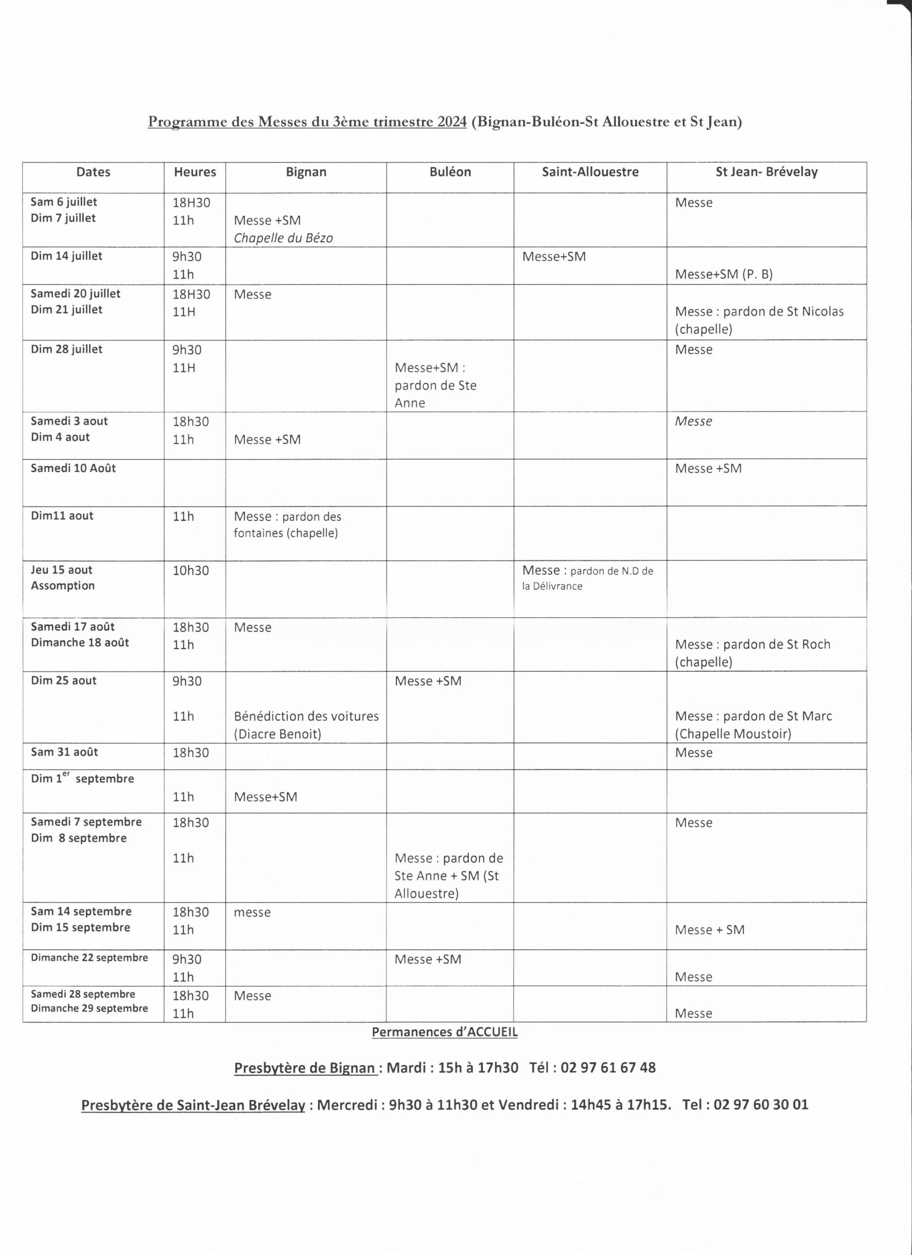 programme 3eme trimestre2024